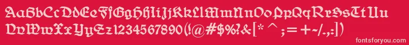 BelweGotisch Font – Pink Fonts on Red Background