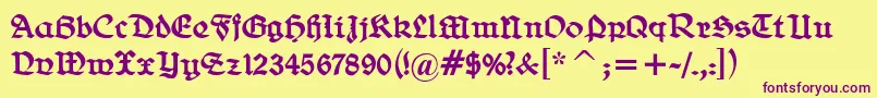 BelweGotisch Font – Purple Fonts on Yellow Background