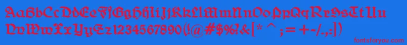 BelweGotisch Font – Red Fonts on Blue Background