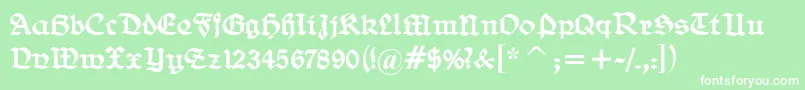 BelweGotisch Font – White Fonts on Green Background