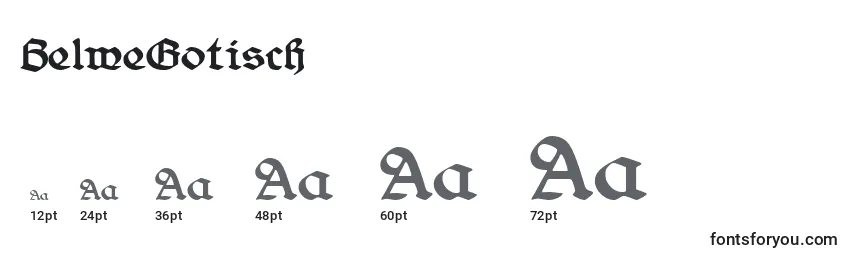 Размеры шрифта BelweGotisch