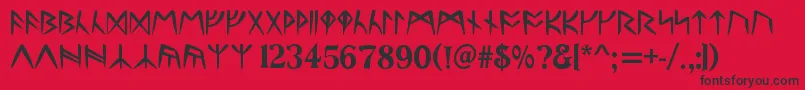 UltimaRunesAllCaps Font – Black Fonts on Red Background