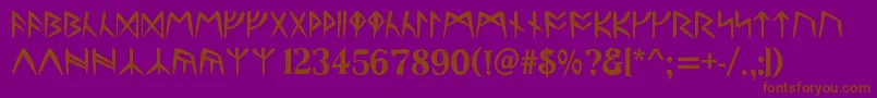 UltimaRunesAllCaps Font – Brown Fonts on Purple Background