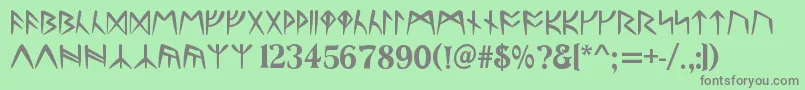 UltimaRunesAllCaps Font – Gray Fonts on Green Background