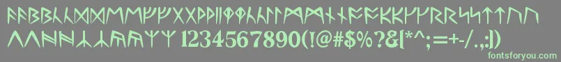 UltimaRunesAllCaps Font – Green Fonts on Gray Background