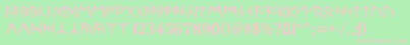 UltimaRunesAllCaps Font – Pink Fonts on Green Background