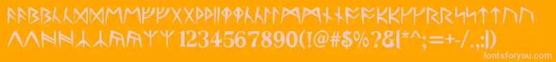 UltimaRunesAllCaps Font – Pink Fonts on Orange Background