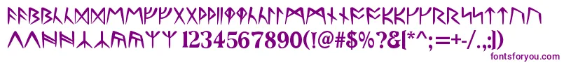 UltimaRunesAllCaps Font – Purple Fonts on White Background