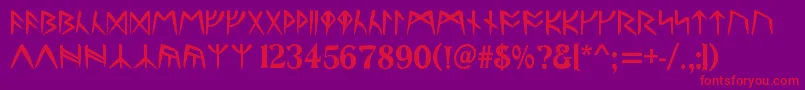 UltimaRunesAllCaps Font – Red Fonts on Purple Background