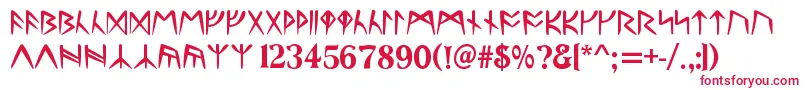 UltimaRunesAllCaps Font – Red Fonts on White Background