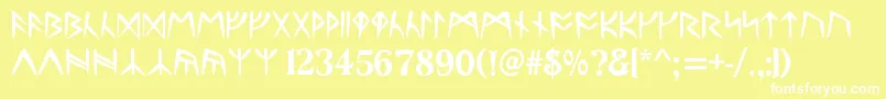 UltimaRunesAllCaps Font – White Fonts on Yellow Background