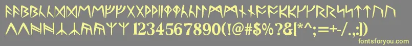 UltimaRunesAllCaps Font – Yellow Fonts on Gray Background