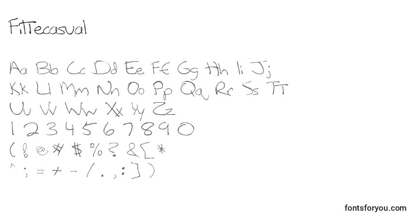 A fonte Filtecasual – alfabeto, números, caracteres especiais