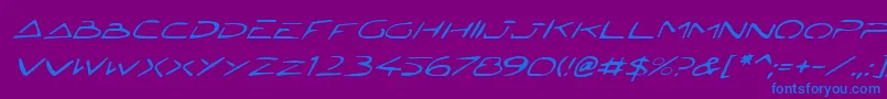 Jetech2i Font – Blue Fonts on Purple Background