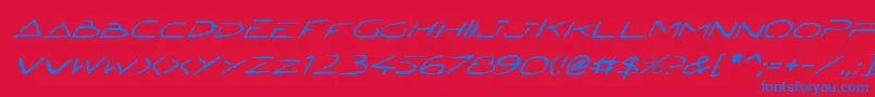 Jetech2i Font – Blue Fonts on Red Background