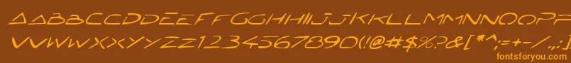 Jetech2i Font – Orange Fonts on Brown Background