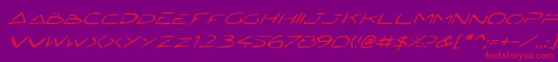 Jetech2i Font – Red Fonts on Purple Background