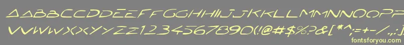 Jetech2i Font – Yellow Fonts on Gray Background