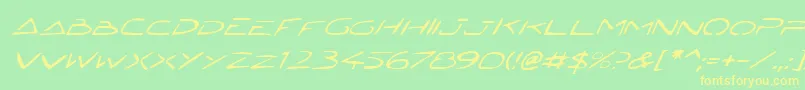 Jetech2i Font – Yellow Fonts on Green Background