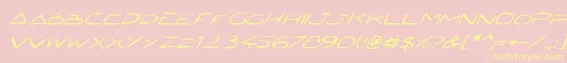 Jetech2i Font – Yellow Fonts on Pink Background