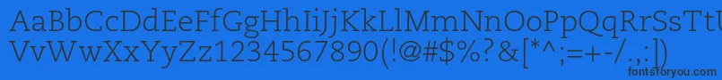 CaecilialtstdLight-Schriftart – Schwarze Schriften auf blauem Hintergrund