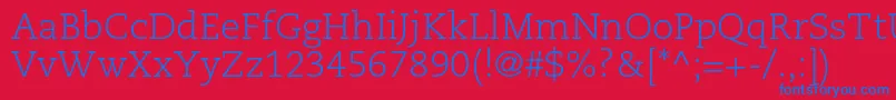 フォントCaecilialtstdLight – 赤い背景に青い文字