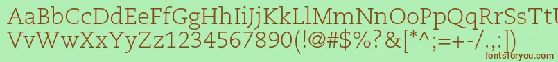 Шрифт CaecilialtstdLight – коричневые шрифты на зелёном фоне