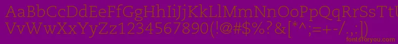 フォントCaecilialtstdLight – 紫色の背景に茶色のフォント