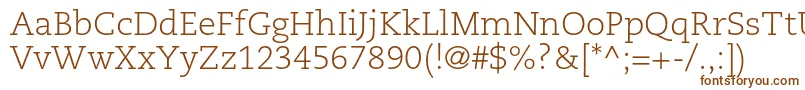 CaecilialtstdLight-Schriftart – Braune Schriften auf weißem Hintergrund