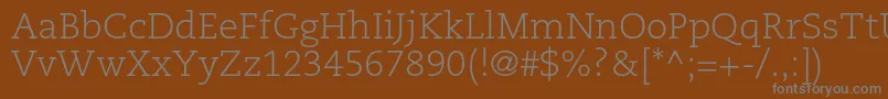CaecilialtstdLight-fontti – harmaat kirjasimet ruskealla taustalla