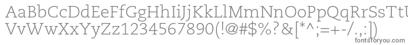 CaecilialtstdLight-fontti – harmaat kirjasimet valkoisella taustalla