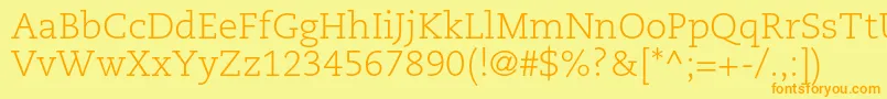 CaecilialtstdLight Font – Orange Fonts on Yellow Background