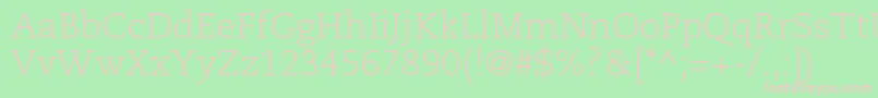 フォントCaecilialtstdLight – 緑の背景にピンクのフォント