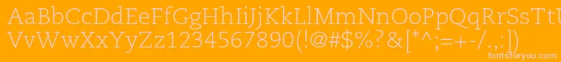 CaecilialtstdLight-fontti – vaaleanpunaiset fontit oranssilla taustalla