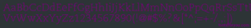 フォントCaecilialtstdLight – 黒い背景に紫のフォント