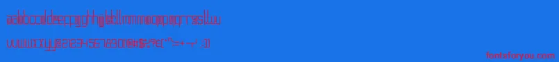 Czcionka Mlungker – czerwone czcionki na niebieskim tle