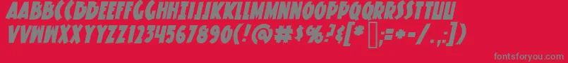 KnuckleSandwichClassicItalic Font – Gray Fonts on Red Background
