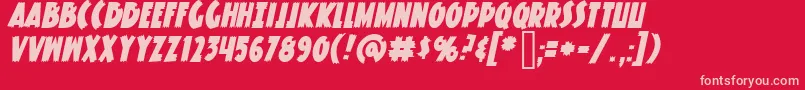 KnuckleSandwichClassicItalic Font – Pink Fonts on Red Background
