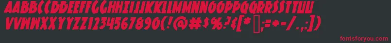 Czcionka KnuckleSandwichClassicItalic – czerwone czcionki na czarnym tle