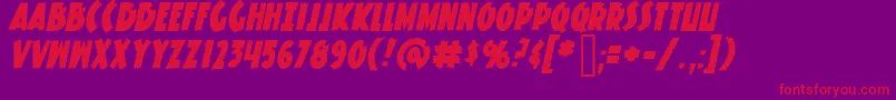 KnuckleSandwichClassicItalic Font – Red Fonts on Purple Background