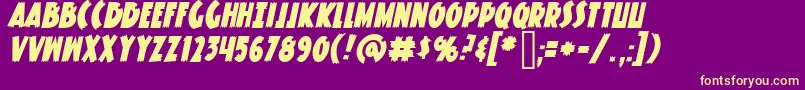 KnuckleSandwichClassicItalic Font – Yellow Fonts on Purple Background