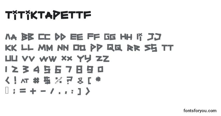 Шрифт Titiktapettf – алфавит, цифры, специальные символы