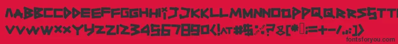 フォントTitiktapettf – 赤い背景に黒い文字