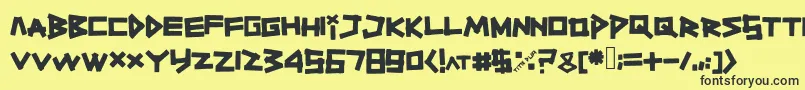 Шрифт Titiktapettf – чёрные шрифты на жёлтом фоне