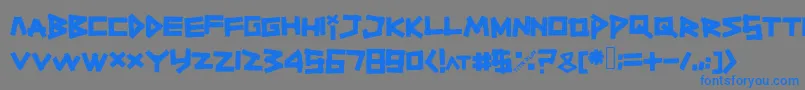 フォントTitiktapettf – 灰色の背景に青い文字