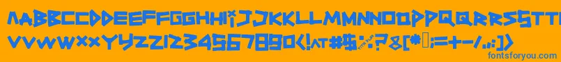 フォントTitiktapettf – オレンジの背景に青い文字