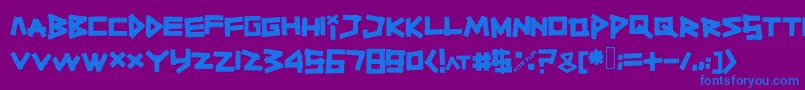 フォントTitiktapettf – 紫色の背景に青い文字