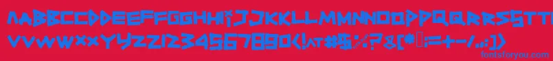 Titiktapettf-fontti – siniset fontit punaisella taustalla