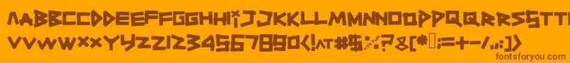 Titiktapettf Font – Brown Fonts on Orange Background