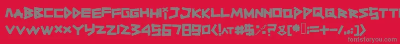 フォントTitiktapettf – 赤い背景に灰色の文字